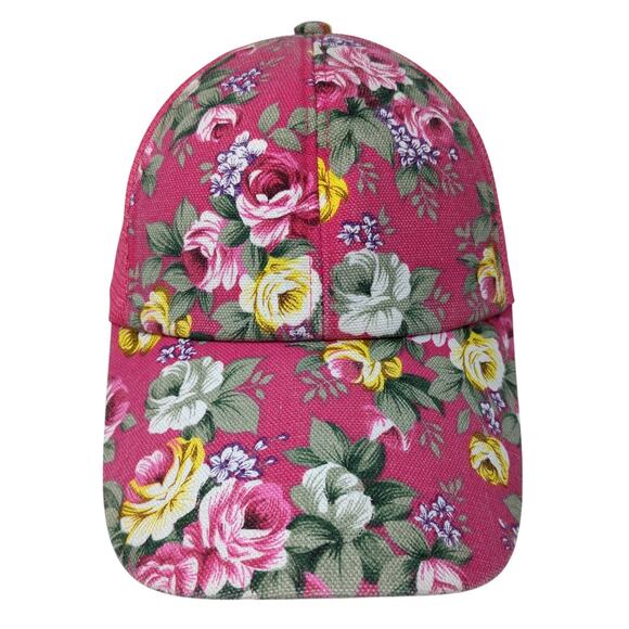 Flowers Strapback Baseball Cap Multicolor One Size Adjustable Floral 6 Panel - Picture 1 of 8